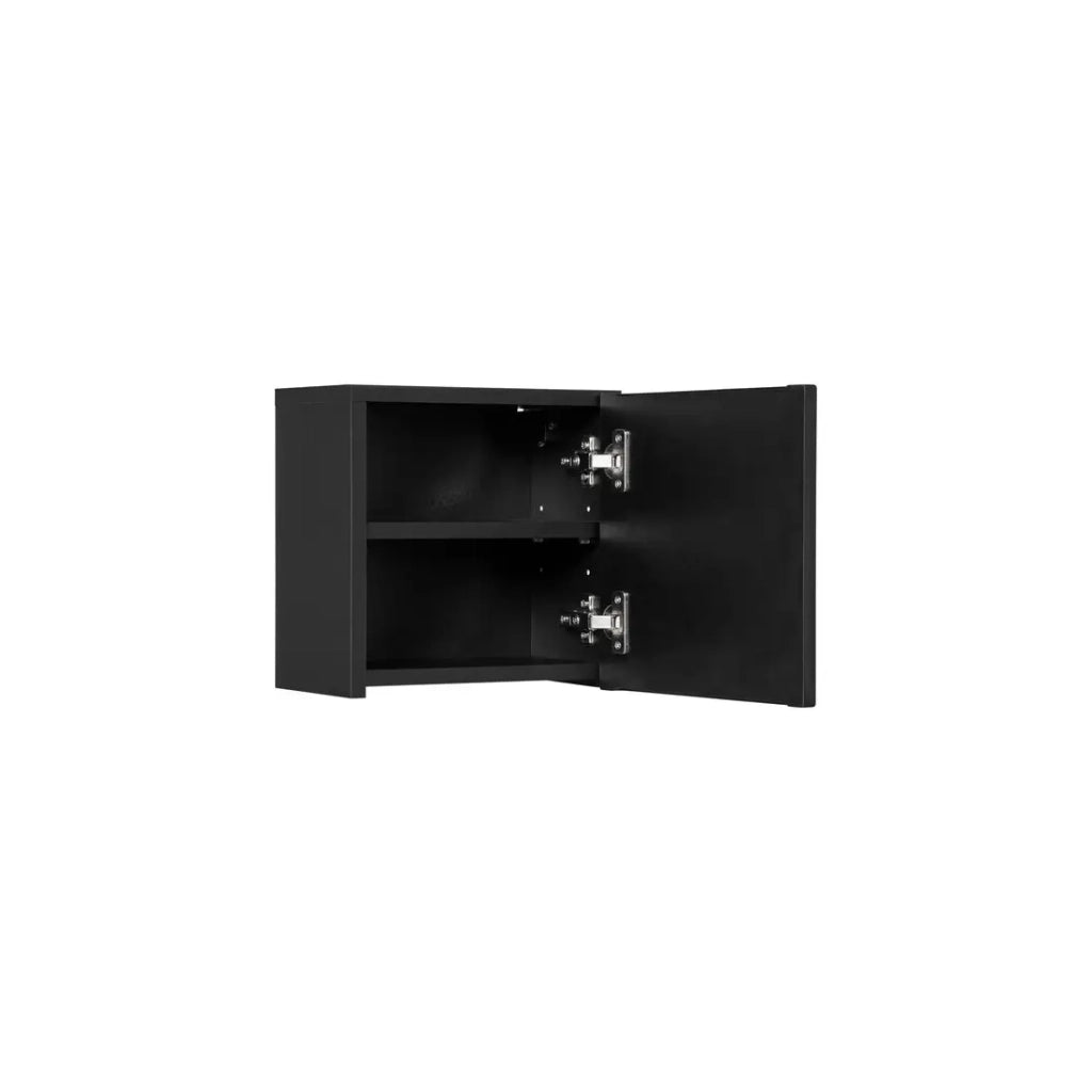 Mobile alto per il bagno VANO – 1 porta – Nero opaco – L30 × P18 × H30 cm – Da appendere