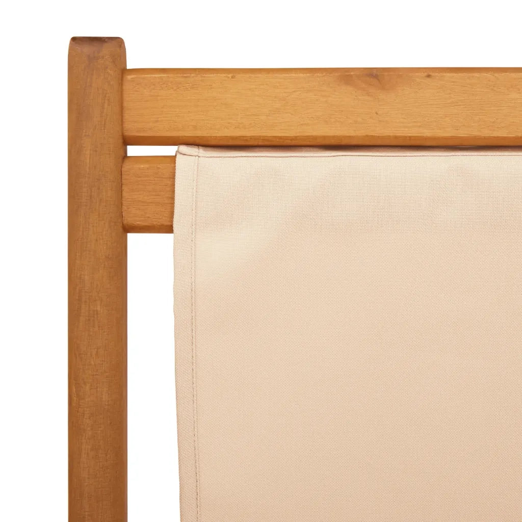 Sedie da Spiaggia Pieghevoli 2 pz | Sedie da Esterno Beige in Tessuto e Legno