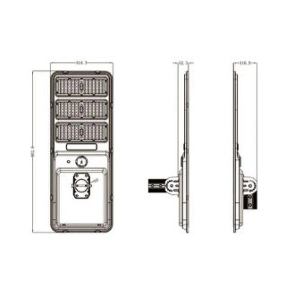 Trade Shop - Lampada Stradale Led Lampione Ip65 Con Pannello Solare Sensore Movimento Luce 6500k Tr-600w -