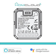 Moduli Smart Wi-Fi e Ble Modulo PuIsante/Interruttore 4CH Wi-Fi da incasso