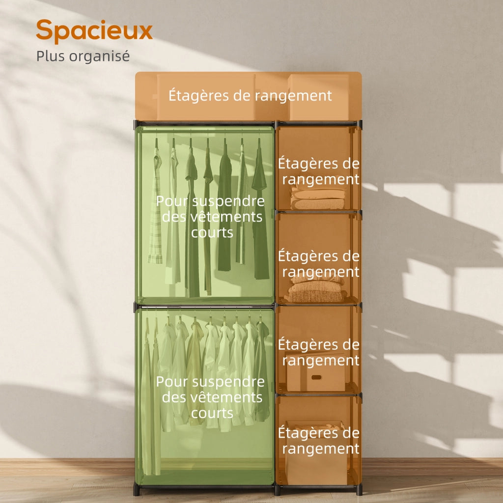 Armadio a sbarre mobile con ripiani ¨C Minimal ¨C 142x43x185 cm nero