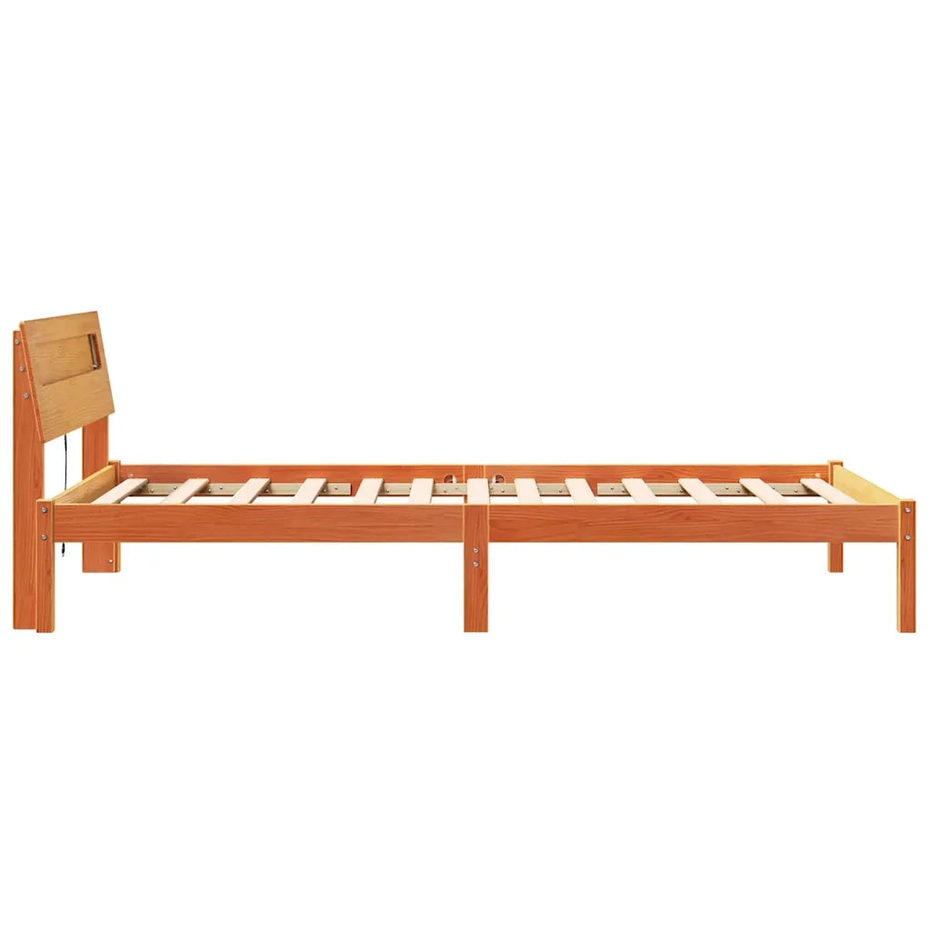 Struttura del letto-Giroletto Marrone cerato 75 x 190 cm Pino massello 779332