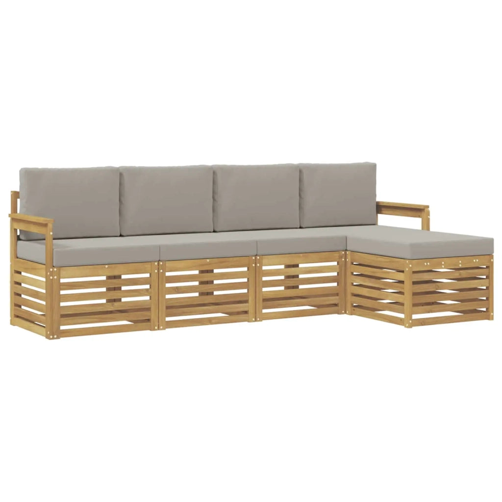 Set di divani da esterno 5 pcs Bianco e Grigio Chiaro 3391661