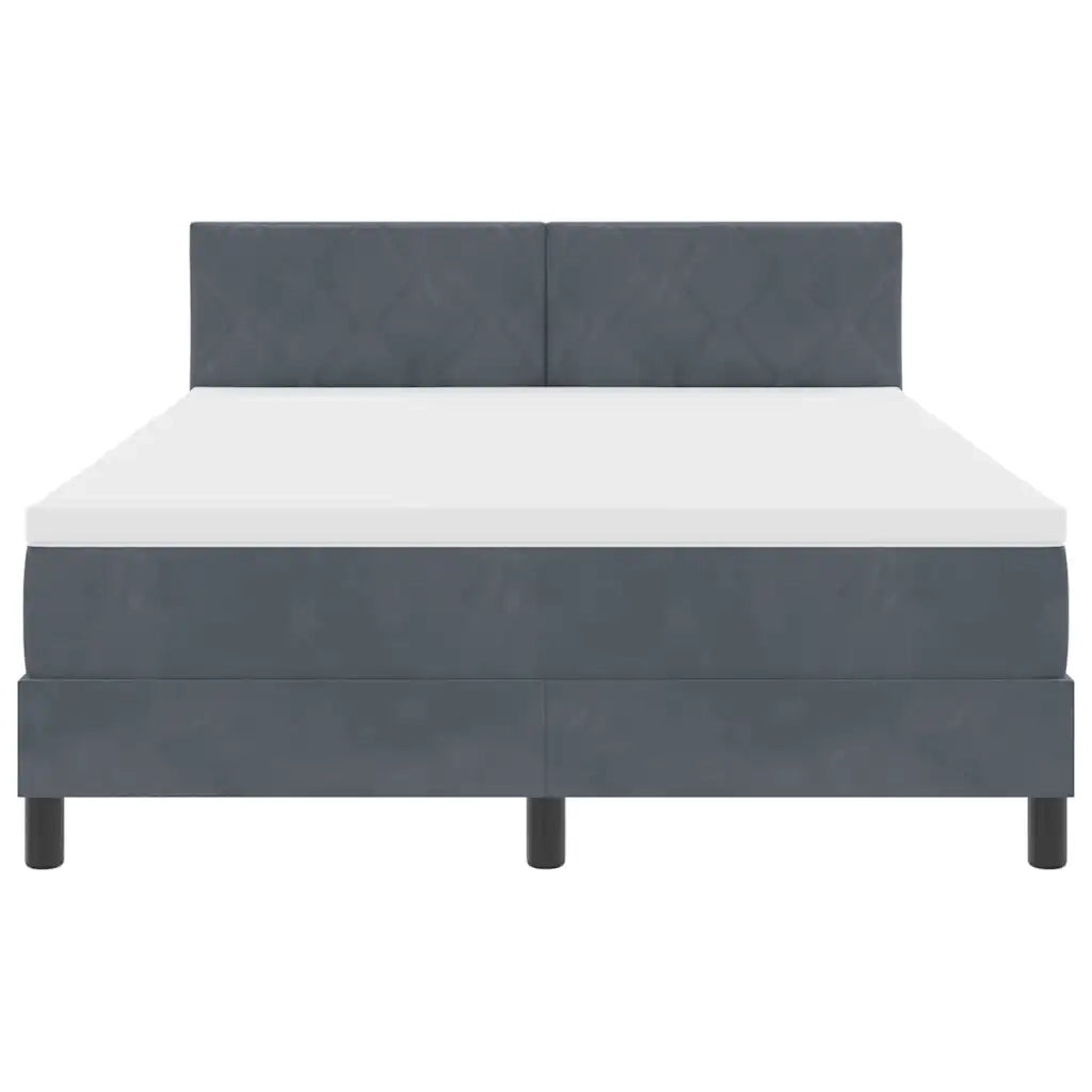 Letto a molle con materasso Grigio scuro 140 x 190 cm Velluto 3339237