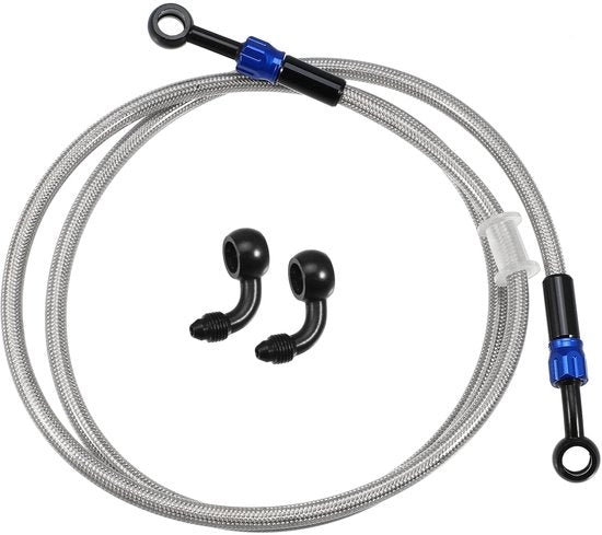 Manicotto a doppia protezione per resistenza al calore - 130cm - AN3 - Argento - Resistente al calore - Resistente allo sfregio - Resistente alla corrosione - Lunga durata - Manicotto per combustibile