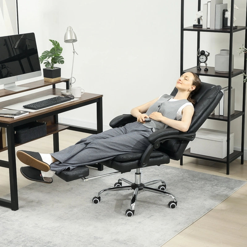 POLTRONA UFFICIO Massaggiante 64x70x110-118 cm Nera