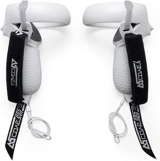 Controller Grips per Meta Quest 2 - Copricuscini con Protezione con Cinture per Articoli con Regolazione - Grigio chiaro