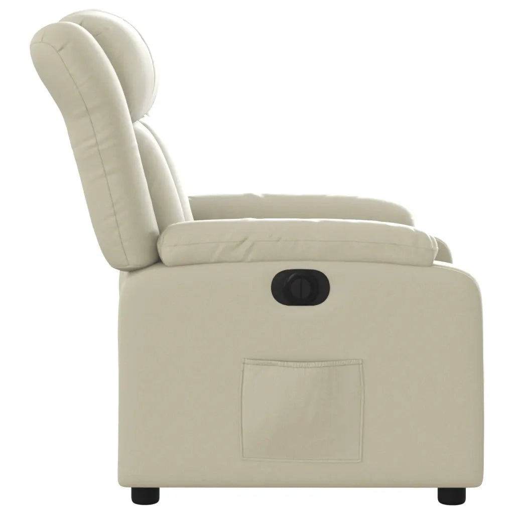 Poltrona | Sedia Relax Reclinabile Elettrica Crema in Similpelle