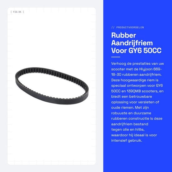 Cavo di accoppiamento in gomma di alta qualità - Adatto per scooter 50cc/80cc - Lunghezza 670 mm - Larghezza 18 mm - Resistente alle scosse - Installazione professionale consigliata - Cavo di accoppiamento per scooter