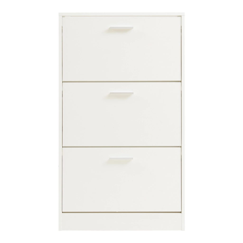 Scarpiera Sykkylven con 3 Contenitori Ribaltabili - Bianco [en.casa]