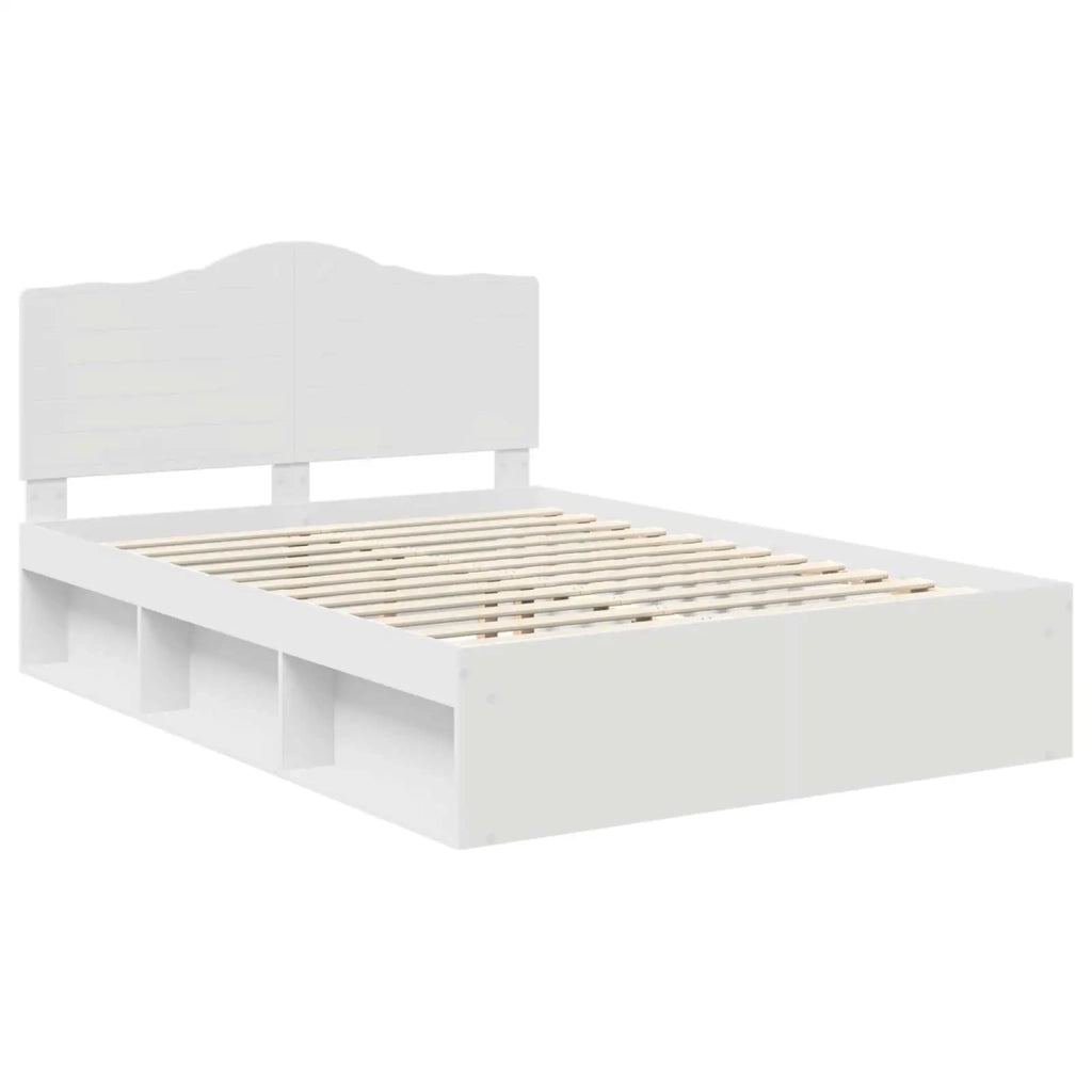 Struttura del letto Bianco 150 x 200 cm Pino massello 3413290