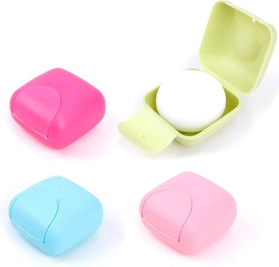 Sacchetti di Sapone Colorati Portatili - 4 pezzi di Sapone in Scatola Compatta e Resistente per Casa e Viaggio
