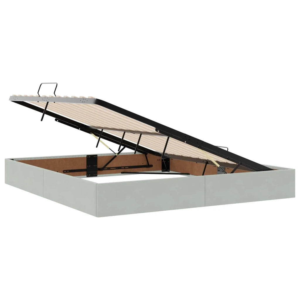 Letto con Contenitore Grigio Chiaro 180 x 200 cm Velluto 3458763
