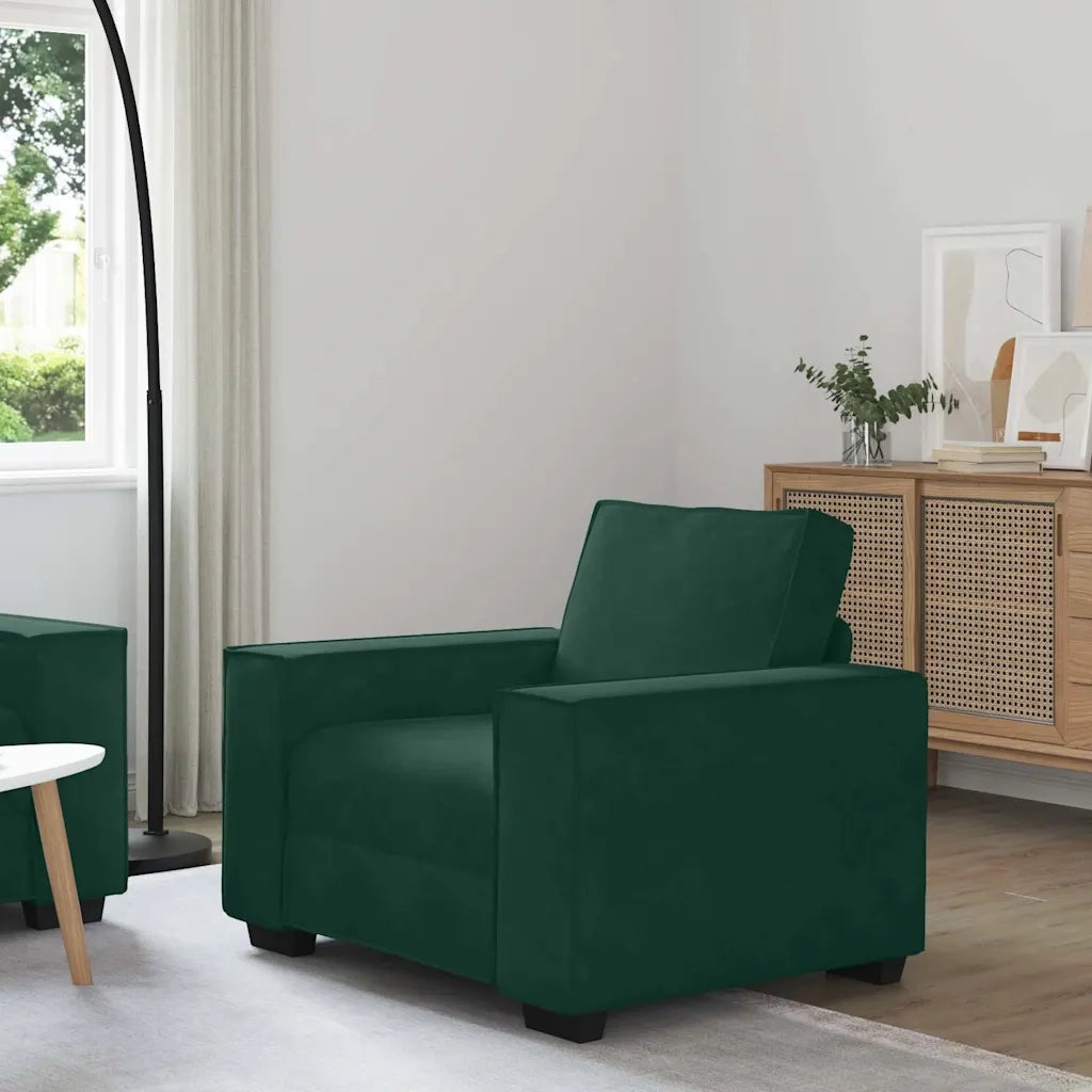 Divano Sedia Verde Scuro 100x78x84 cm Velluto 4105002