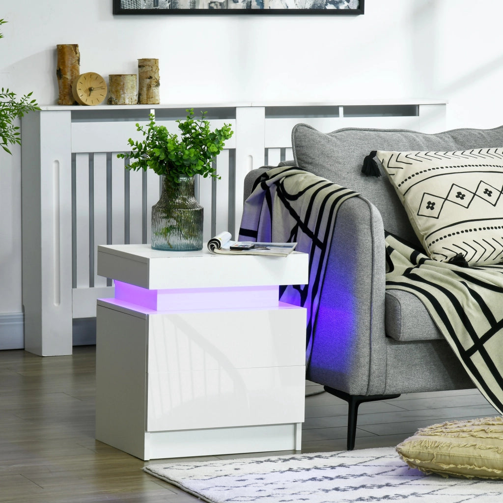Comodino con luce LED ¨C zephmum ¨C bianco