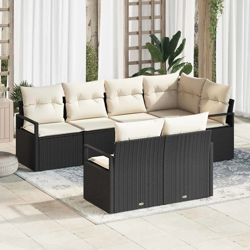 Set di divani 7 pcs Nero polyrattan 3346417
