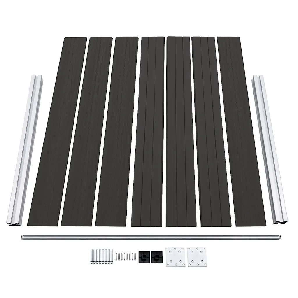 Pannello di recinzione | Recinzione da Giardino in WPC 180x146 cm Nero