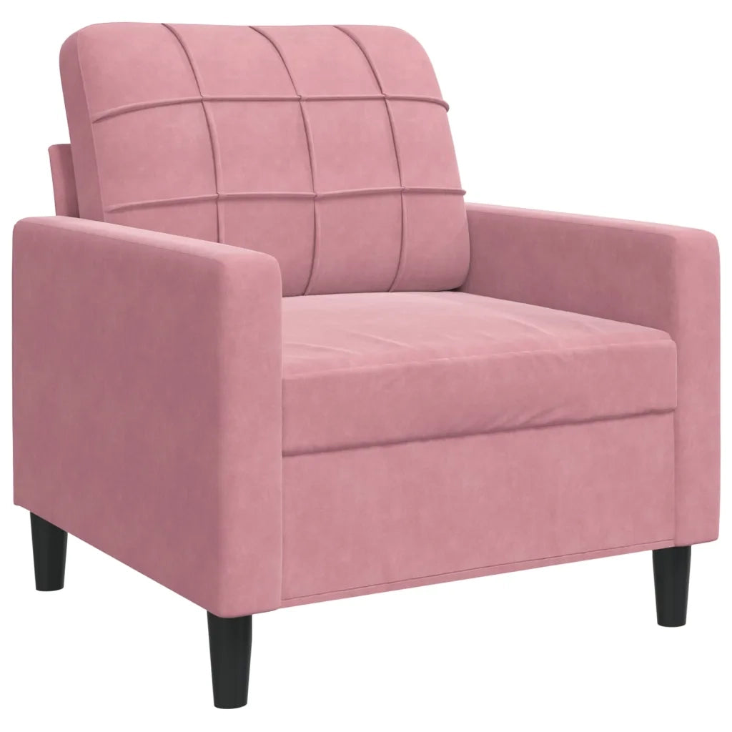 Set di Divani 4 pz con Cuscini e Rinforzi rosa in Velluto 3278464