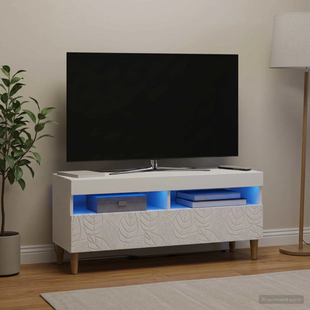 Mobile TV LED Bianco Legno ingegnerizzato 897205