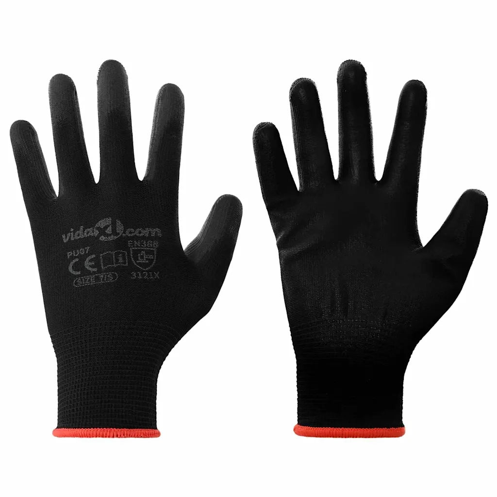 Guanti da Lavoro 24 pz Nero 7 / S Poliestere CFW2977373