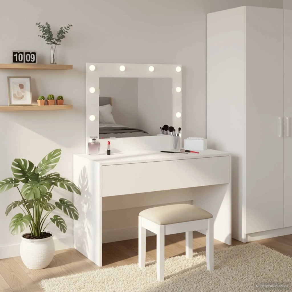 Tavolo da Trucco Bianco 83 x 40 x 70 cm Legno multistrato 865226