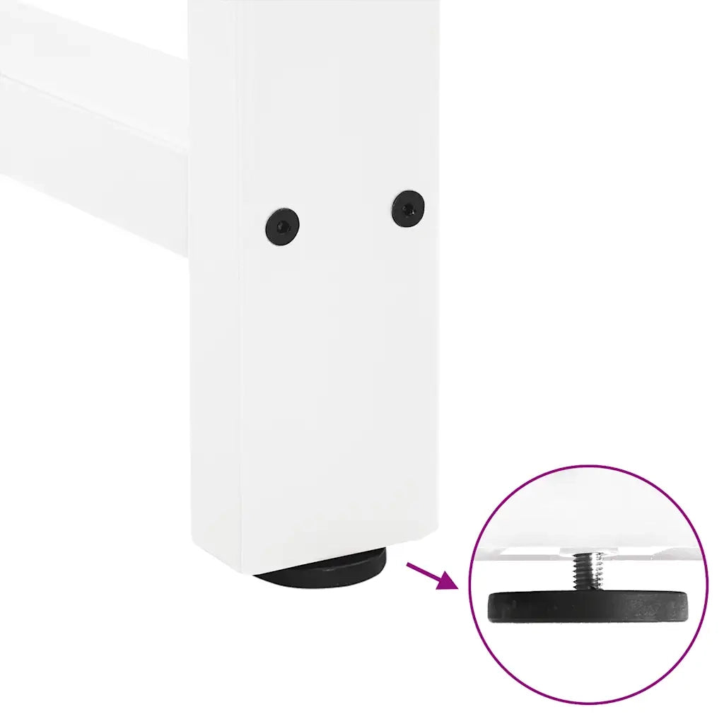 Gambe per Tavolino da Caff¨¨ Bianche 2 pz | Piede del tavolo 30x(30-31) cm Acciaio