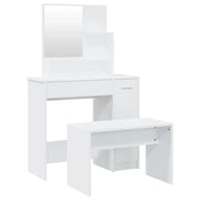 Set Tavolo da Toeletta | Tavolo da Trucco Bianco 86,5x35x136 cm