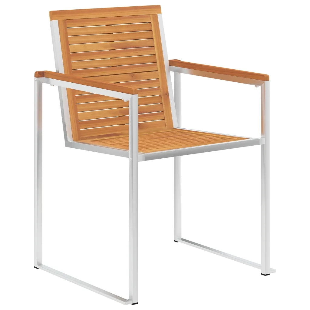 Sedie da Giardino con Cuscini 4 pz in Legno Massello di Acacia 3078484