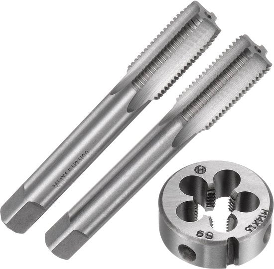 Set di Attrezzi a Tappo a Filo - 3 Pezzi - Tappi e Dadi a Mano Metrici - M14 x