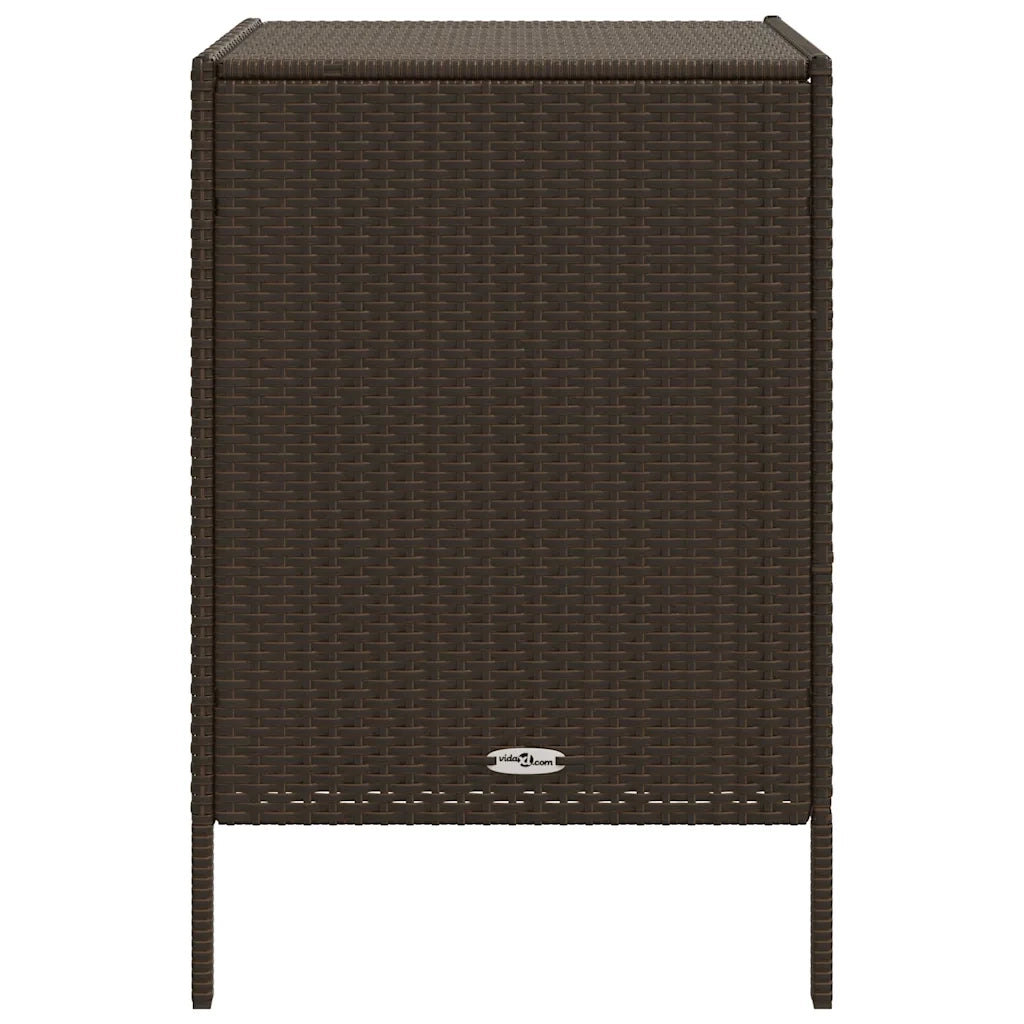 Mobile contenitore da giardino per esterni 55 x 59 x 80 cm grande capacità resistente resina intrecciata marrone 02_0047425