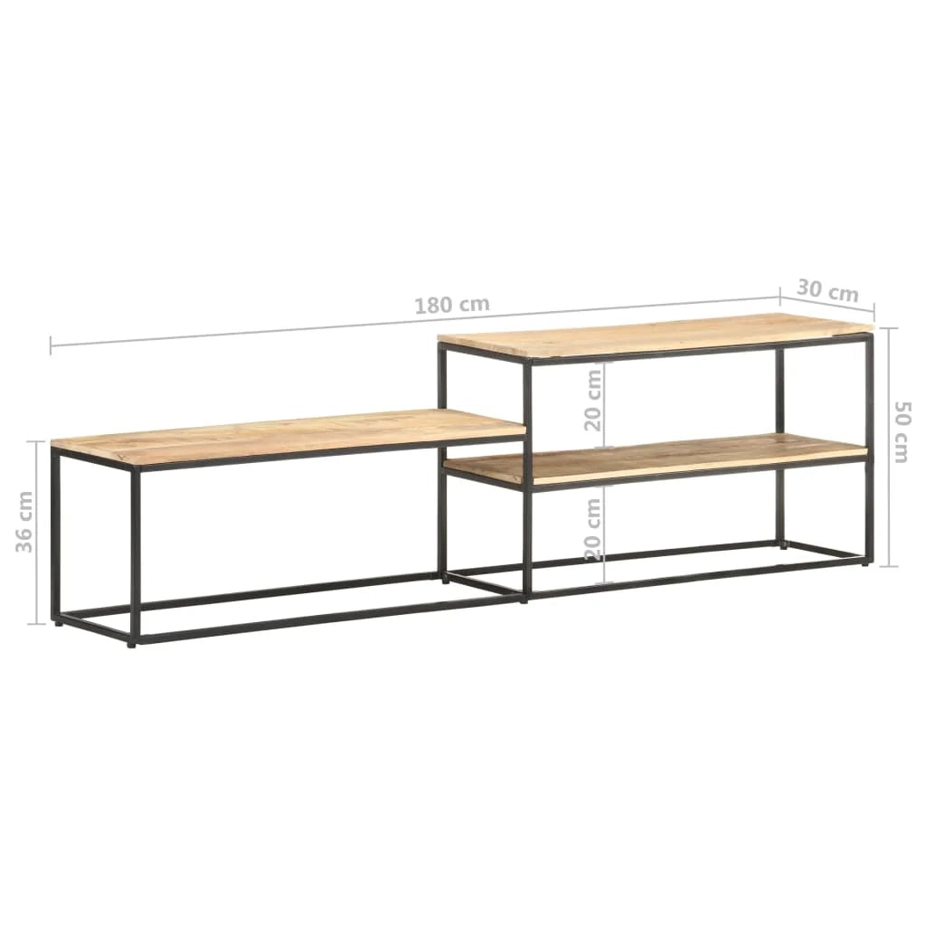 Mobile TV multimediale mensola TV credenza TV sala da pranzo soggiorno camera da letto 180 x 30 x 50 cm legno di mango marrone grezzo 02_0026089