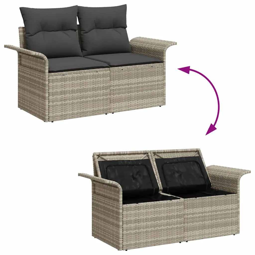 Set Divano da Giardino con cuscino 10 pcs Grigio chiaro 3357085