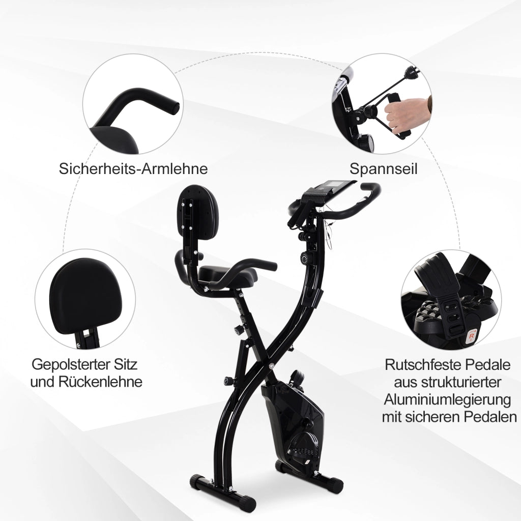 Bicicletta Ellittica 2 in 1 ¨C Minimal ¨C LCD, Pulsossimetro, Regolabile, Pieghevole