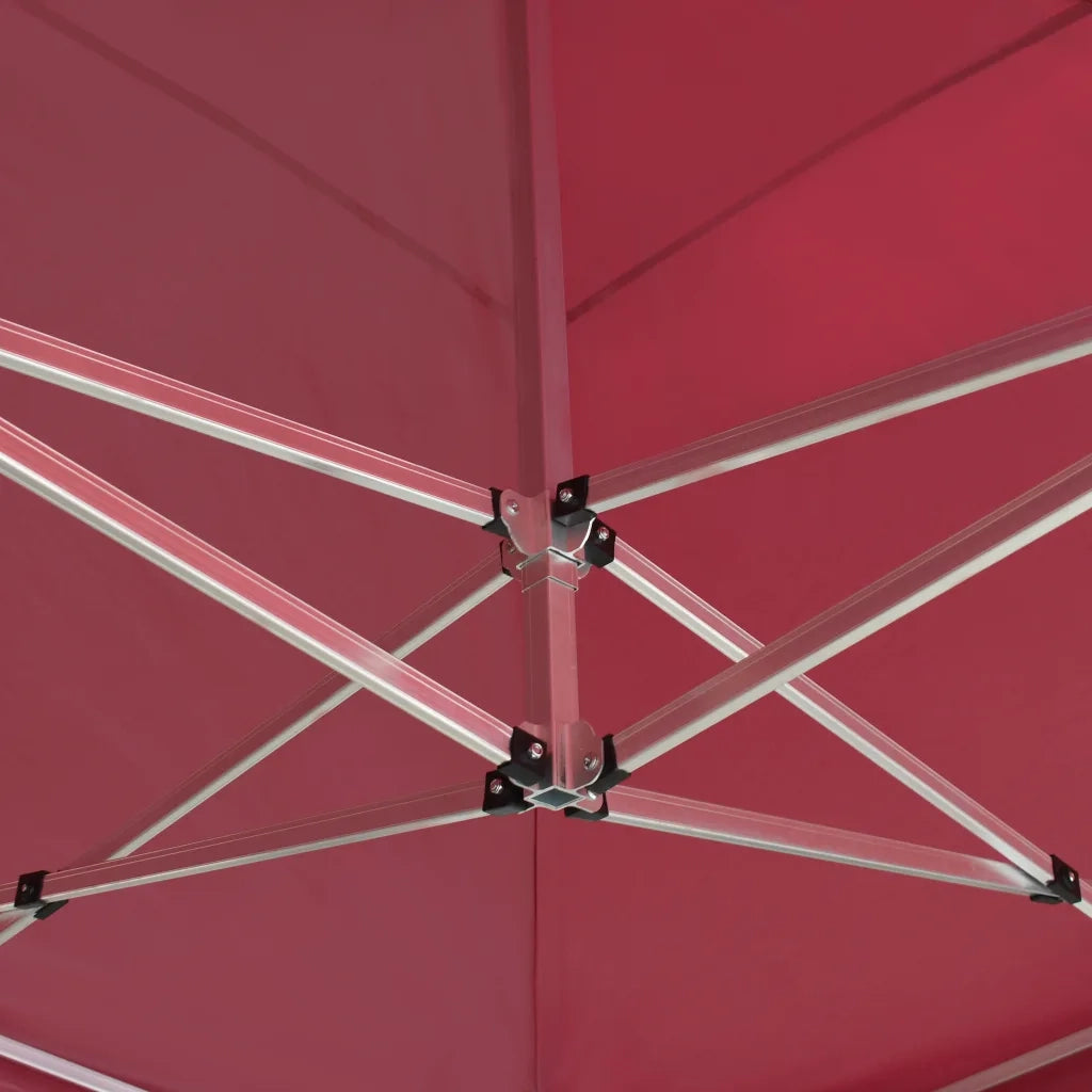 Gazebo | Pergolato Professionale Pieghevole in Alluminio 6x3 m Rosso Vino