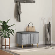 Panca per ingresso con cuscino-Sgabello-Panca da Corridoio Grigio Sonoma 60 x 38 x 46 cm 156264