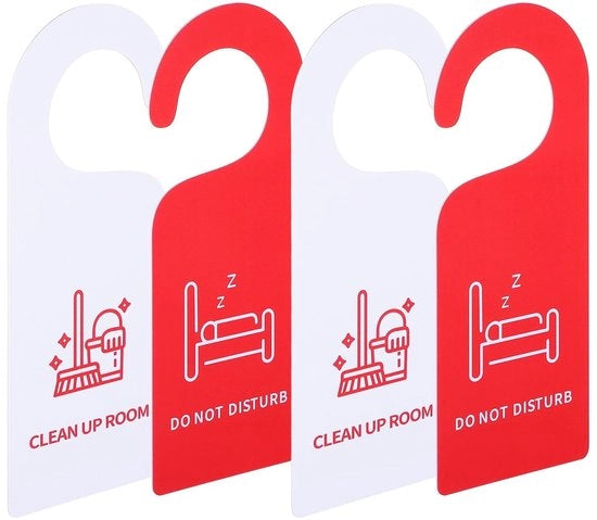 Pannello di Comunicazione per Porta - 4 pezzi - PVC a doppia faccia - Resistente alle abrasioni e alle lacerazioni - Dimensioni 21,5x8,5 cm
