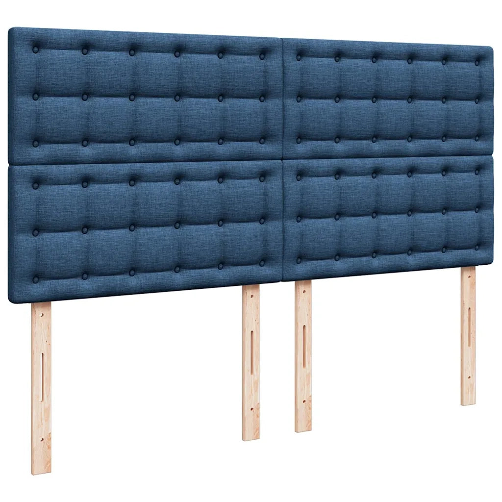 Struttura Letto Pouf con Materasso Blu 180x200cm in Tessuto 3313347