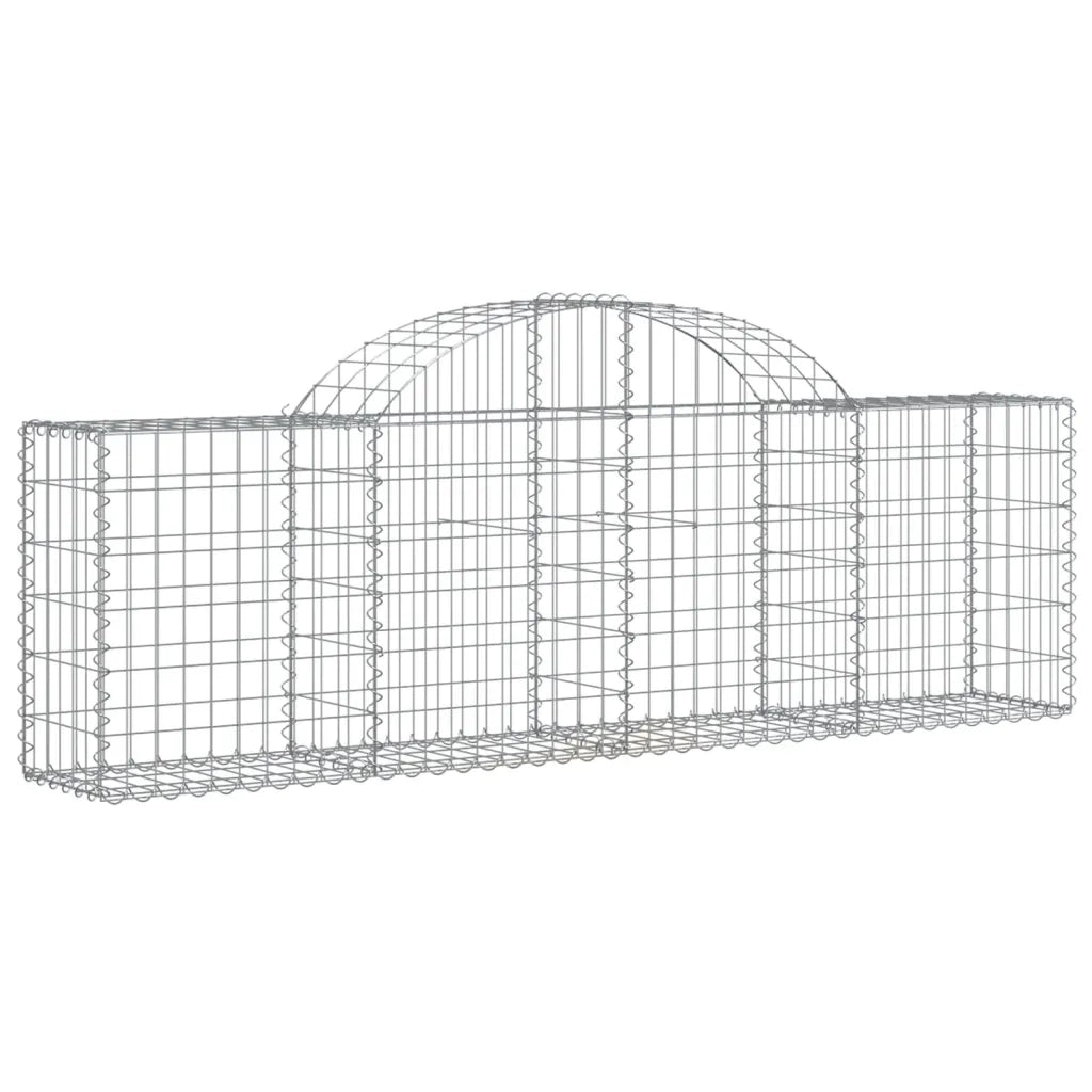 Cesti Gabbioni ad Arco 7 pz 200x30x60/80 cm Ferro Zincato 3146073