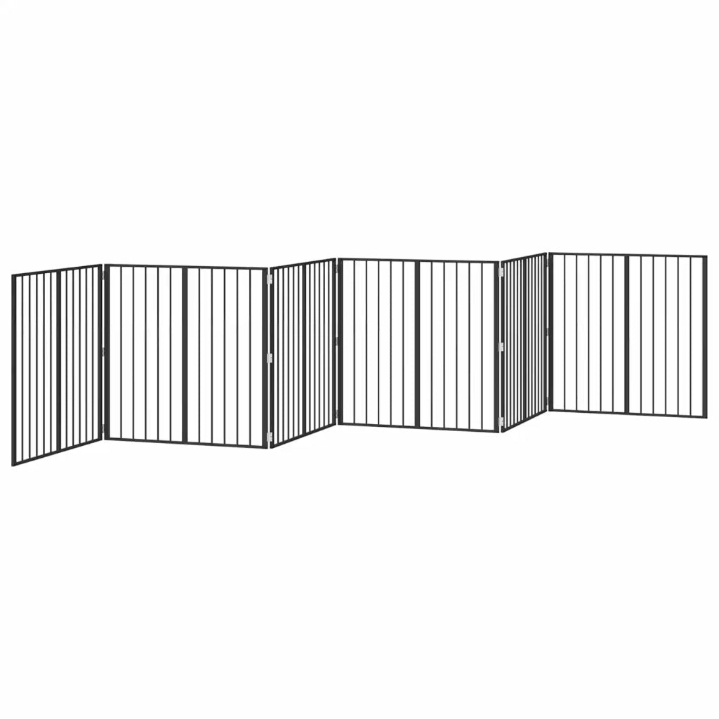 Cancello per cani 6 pcs Nero 100 x 100 cm Acciaio zincato 891991