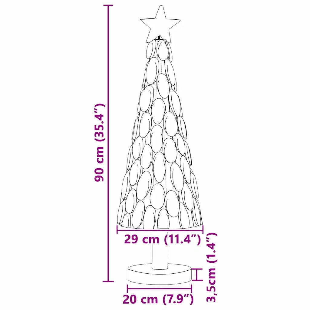 Albero di Natale Marrone 90 cm Legno massello di teak 42017944