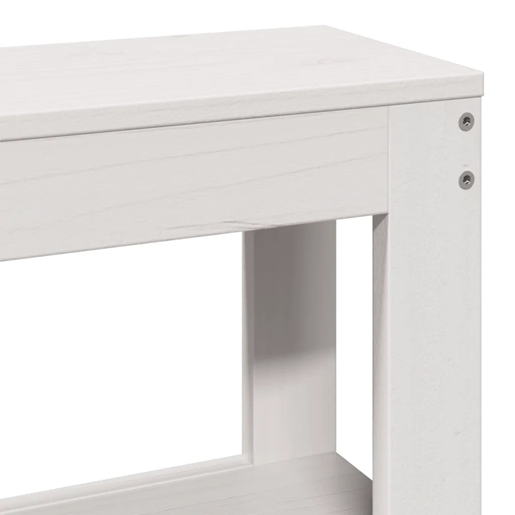 Testiera | Testata con Ripiani Bianca 120 cm in Legno Massello di Pino