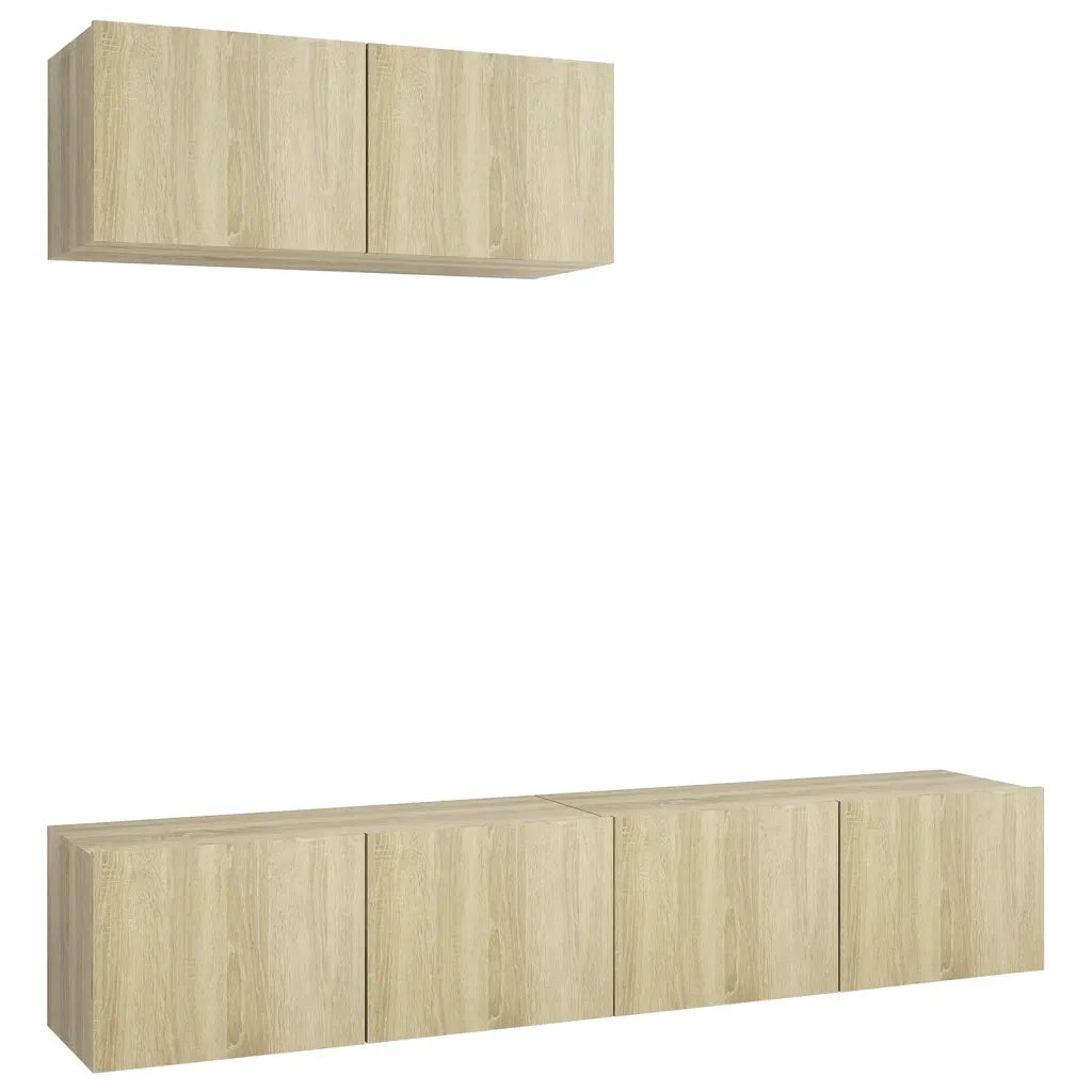 Mobili Porta TV 3 pz-Set di 3 Credenza per TV Rovere Sonoma in Legno Multistrato 336889