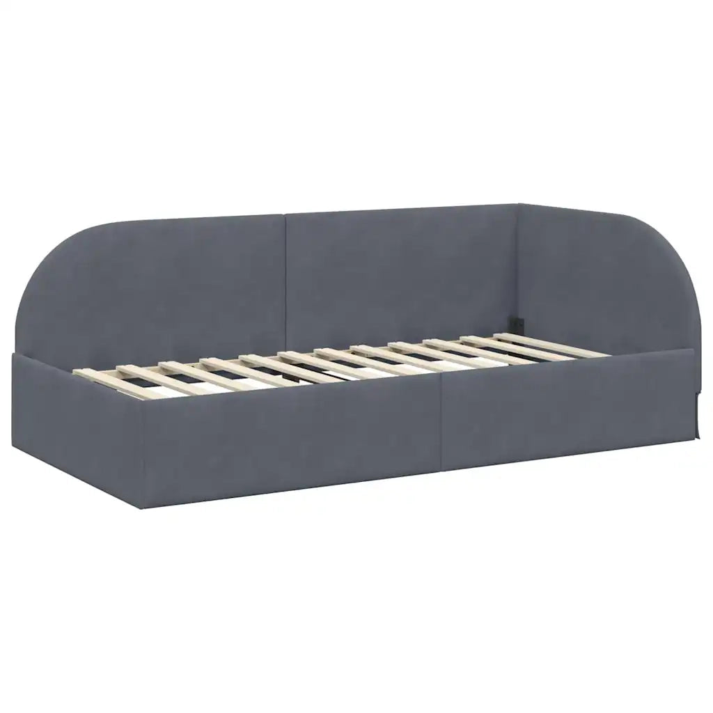 Struttura Letto Angolare con Materasso 2 pcs Grigio Velluto 3394205