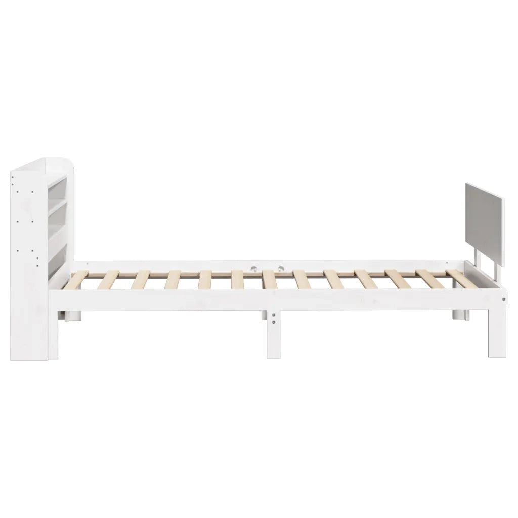 Letto singolo | Letto per adulti | Giroletto con Testiera senza Materasso Bianco 90x200 cm