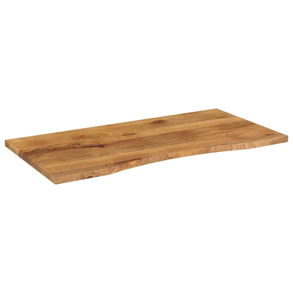 Piano Tavolo | Superficie Tavolo | Piano Scrivania con Curva 110x50x2,5cm Massello Grezzo di Mango