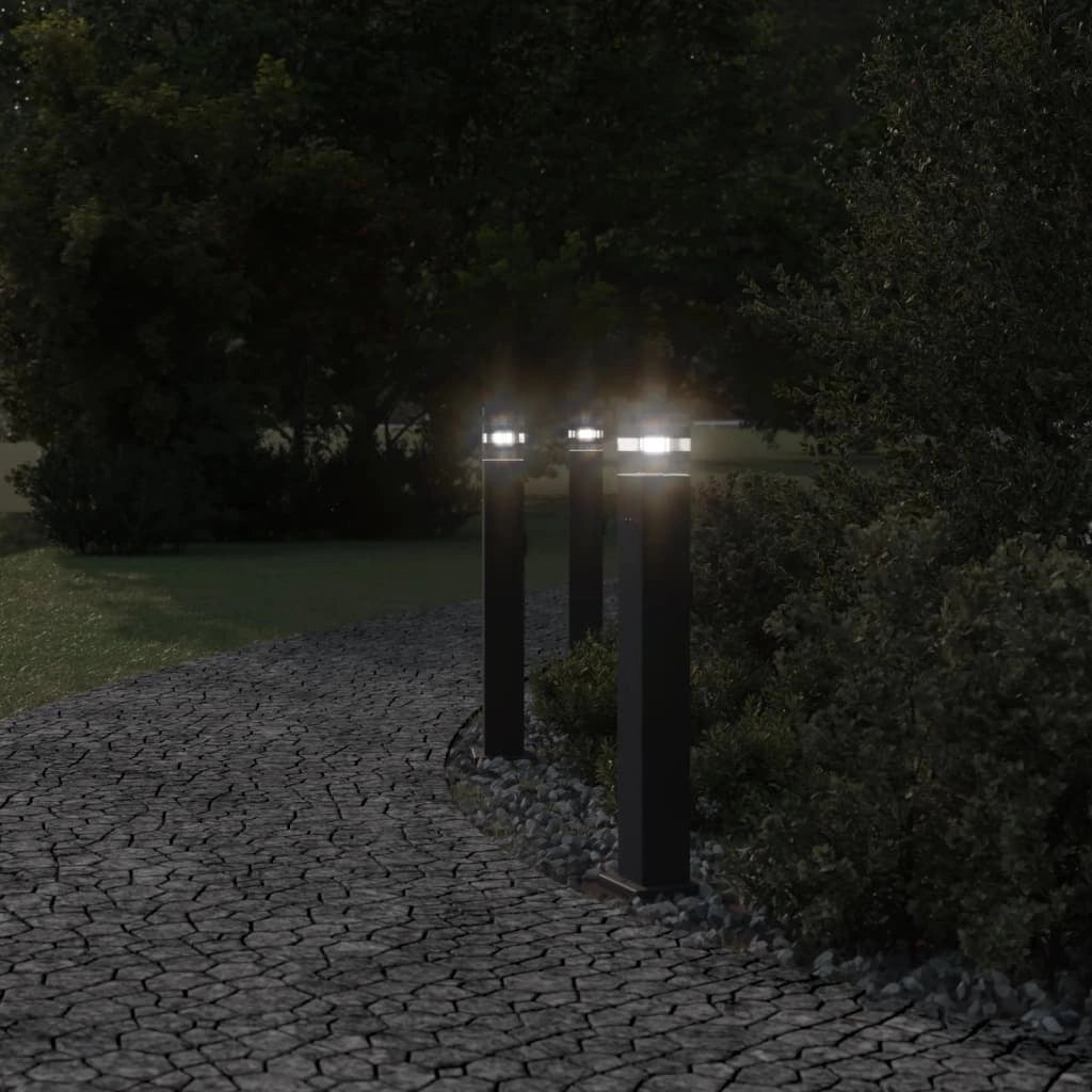 Lampada da terra per esterni con portalampada in alluminio nero da 80 cm 02_0042531