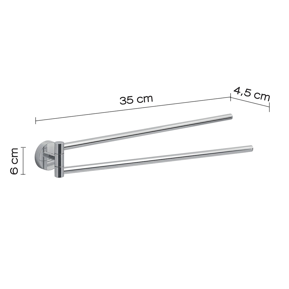 Portasalviette a snodo a muro 36 cm Gedy in acciaio cromato | Eros