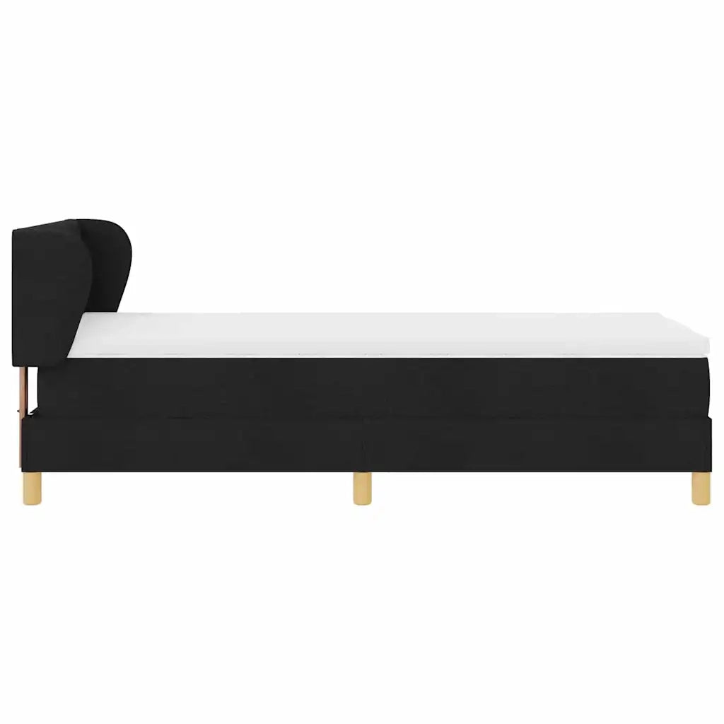 Letto a molle con materasso Nero 100 x 200 cm Tessuto 3340264