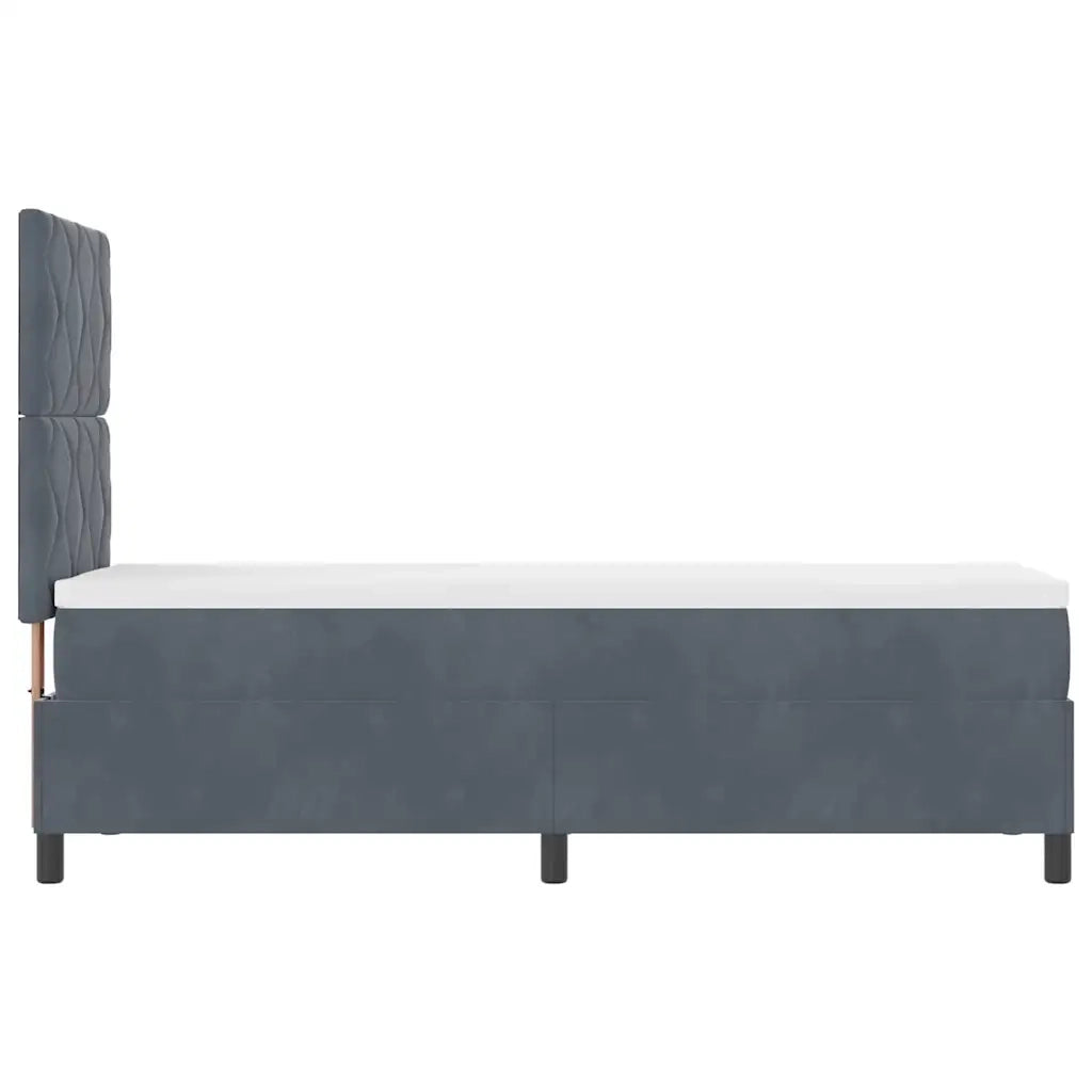 Letto a molle con materasso Grigio scuro 80 x 200 cm Tessuto 3339861