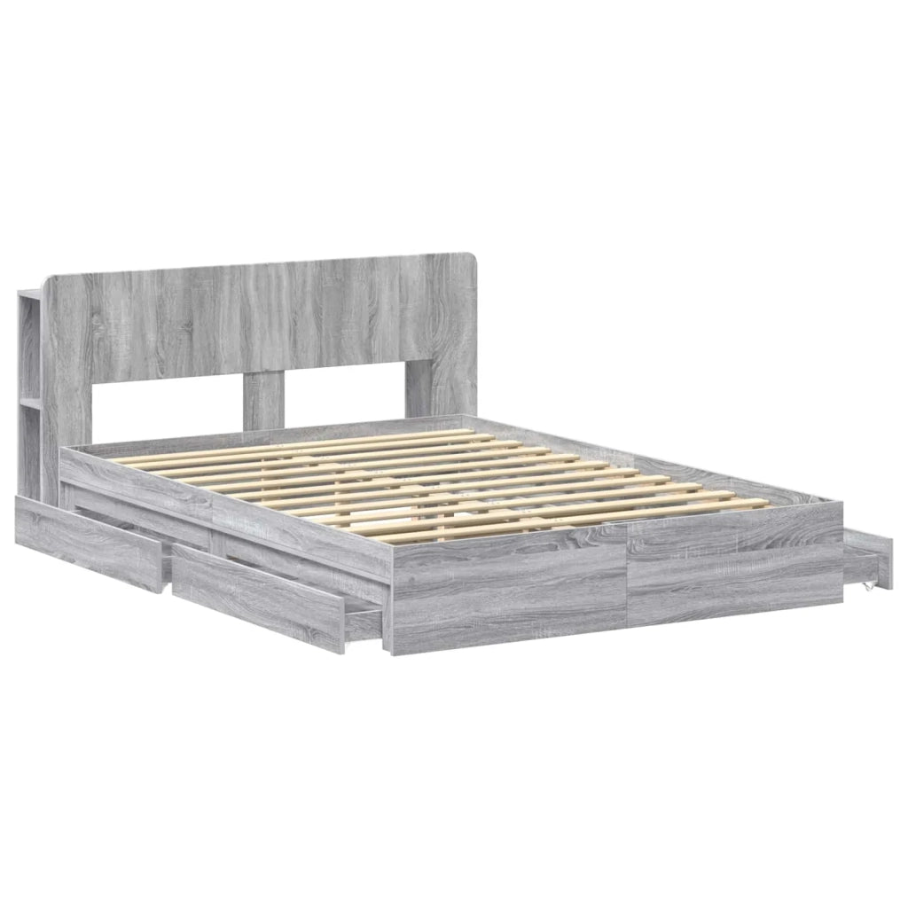 Telaio del letto con storage Sonoma grigio 140 x 200 cm 3433577